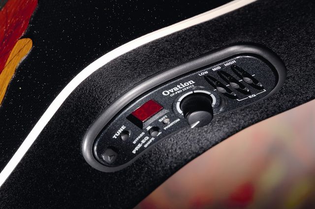 The OP-Pro preamp features gain, three band EQ, onboard tuning and more. The OP-Pro preamp features gain, three band EQ, onboard tuning and more.